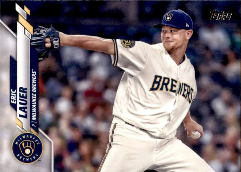 2020 Topps #589 Eric Lauer NM-MT Milwaukee Brewers Baseball Card - Baseball Card Single