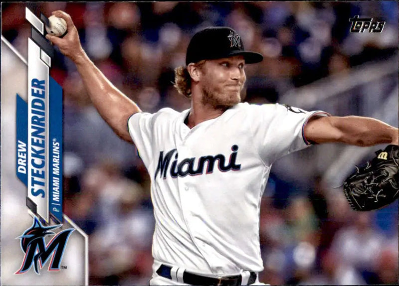 2020 Topps #600 Drew Steckenrider NM-MT Miami Marlins Baseball Card - Baseball Card Single
