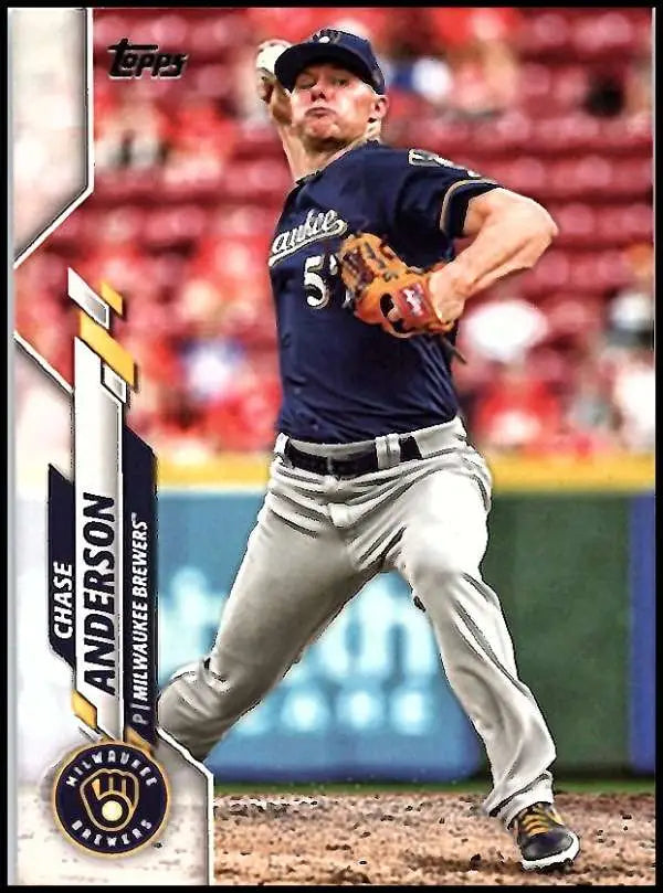 2020 Topps #62 Chase Anderson NM-MT Milwaukee Brewers Baseball Card - Baseball Card Single