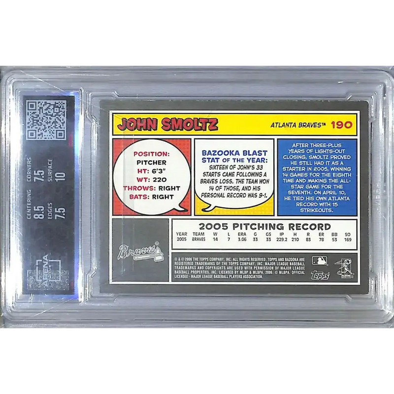 2020 Topps Archives #190 John Smoltz NM-MT Auto 1/1 Atlanta Braves - Baseball Card Single