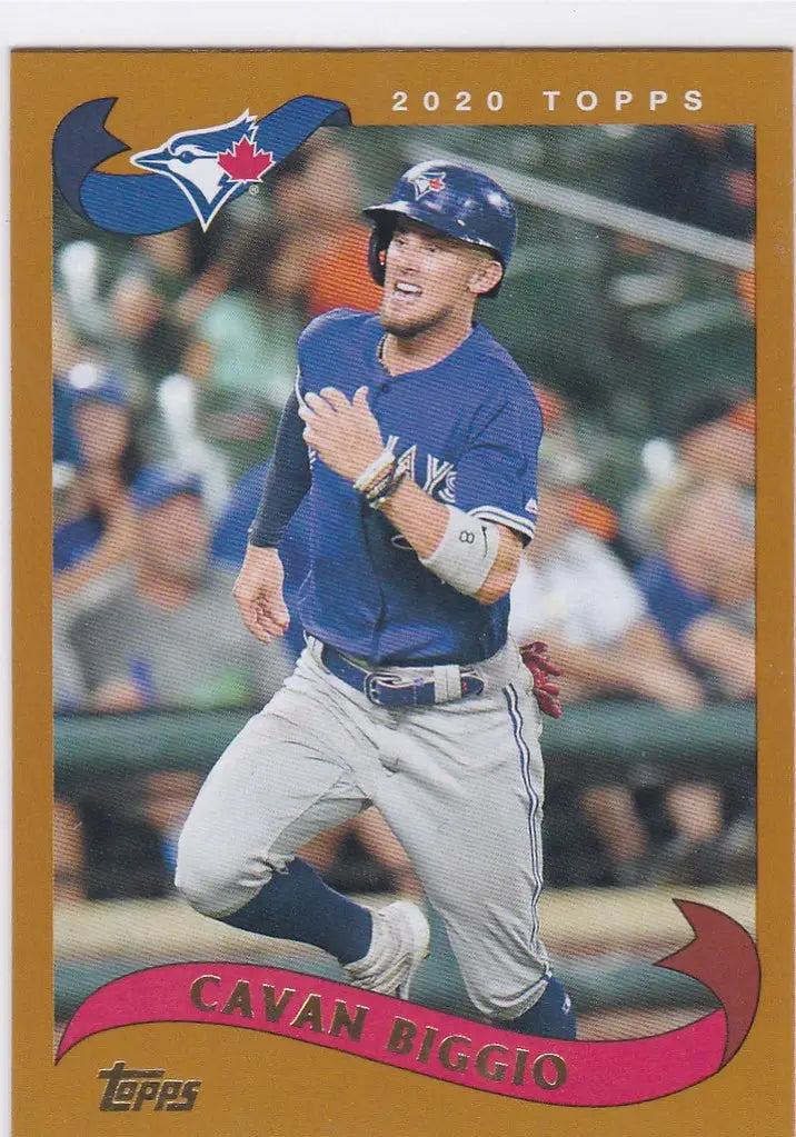 Baseball card of Cavan Biggio running for the Toronto Blue Jays in 2020 Topps Archives
