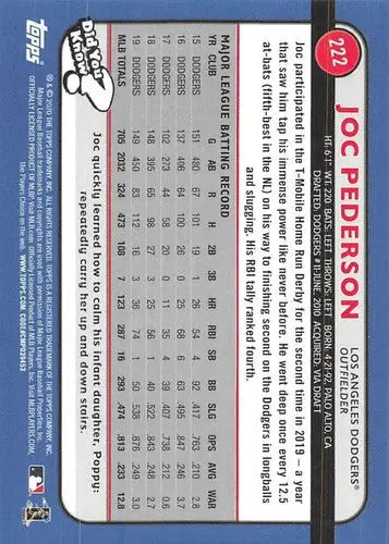 2020 Topps Big League Joc Pederson baseball card with original gloss Dodgers card