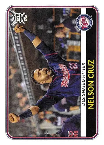 Nelson Cruz baseball card from 2020 Topps Big League series featuring Twins player