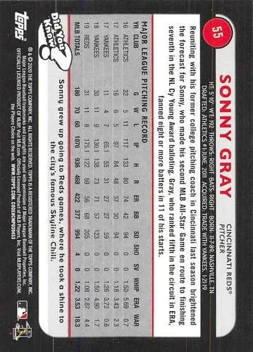 2020 Topps Big League #55 Sonny Gray NM-MT Reds ID:28673 - Baseball Card Single