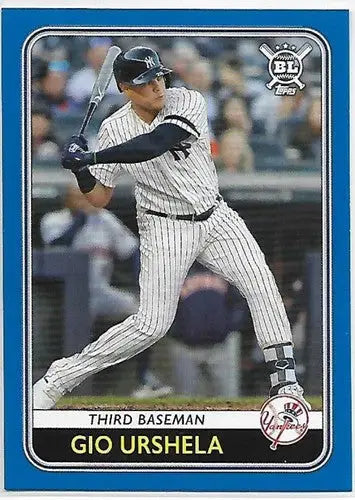 Gio Urshela baseball card from 2020 Topps Big League Big League Blue series