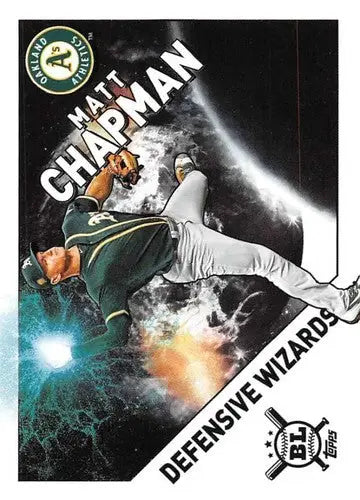Original gloss 2020 Topps Big League Matt Chapman baseball card showcasing big league defensive skills