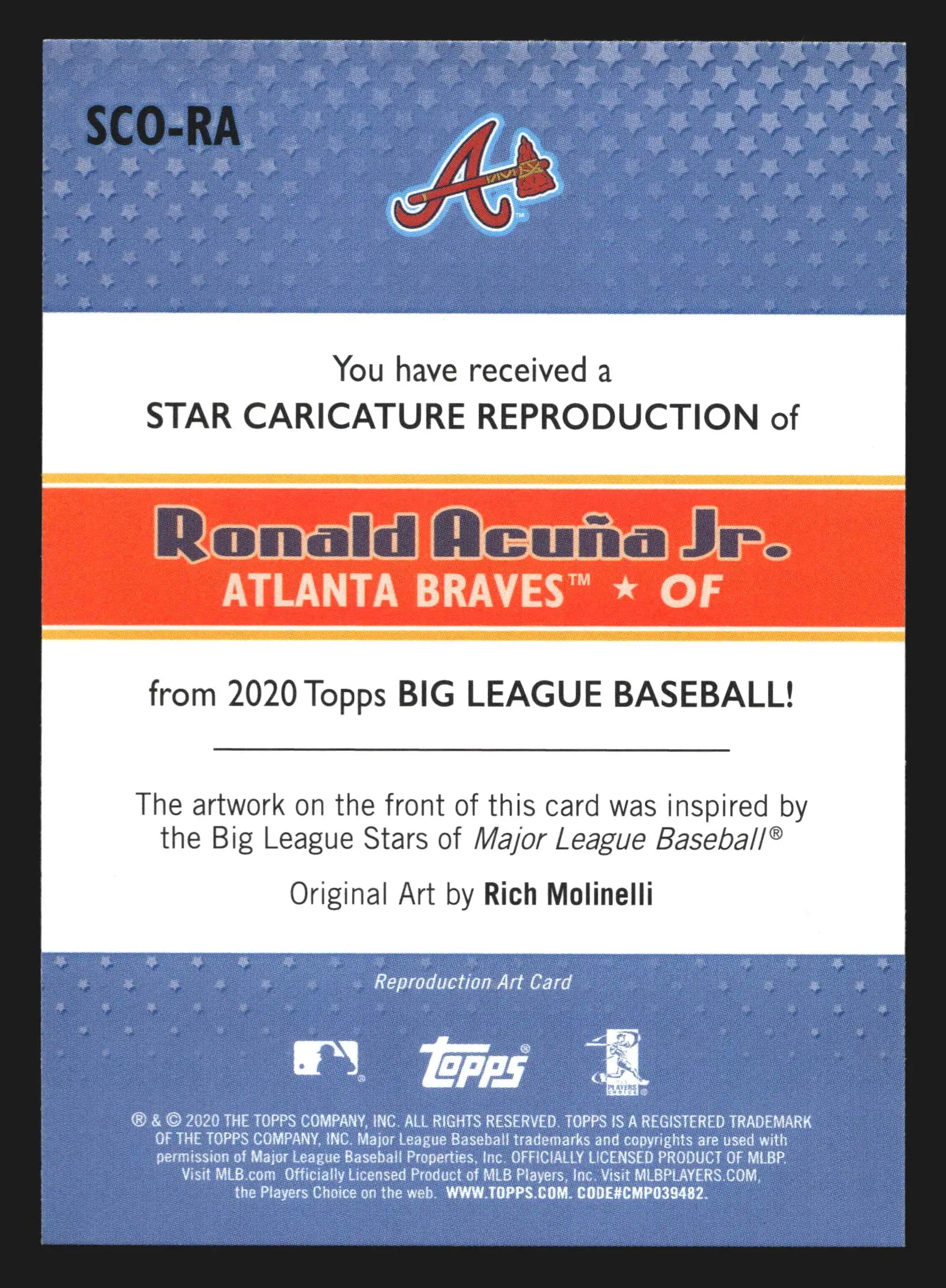 2020 Topps Big League #SCO-RA Ronald Acuna Jr. Star Caricature
