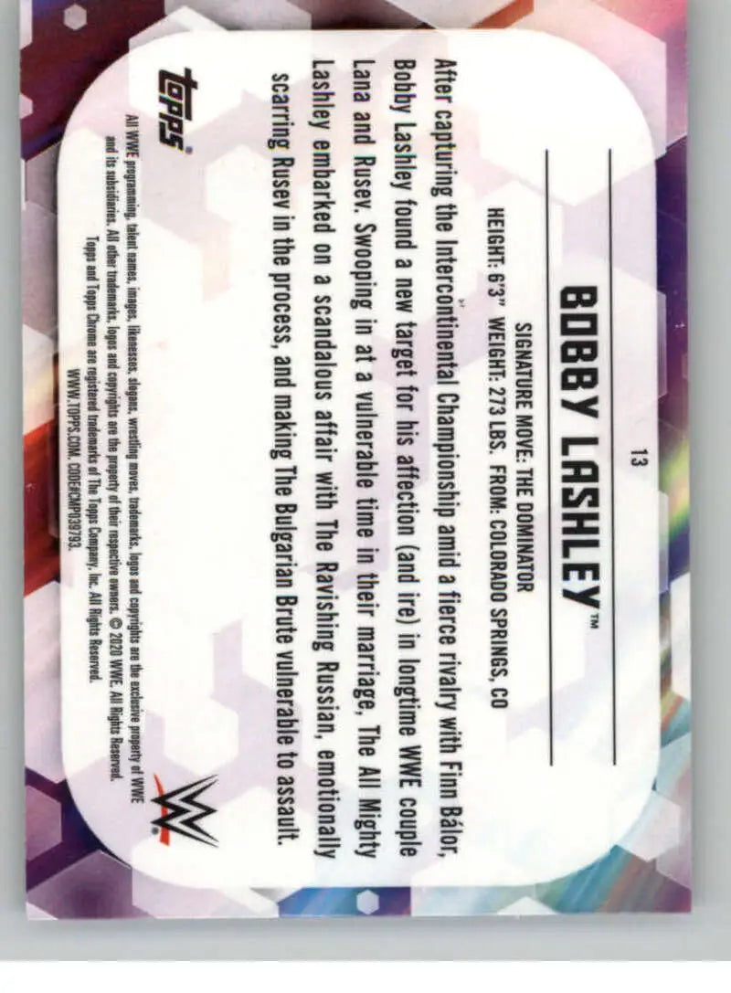 2020 Topps Chrome #13 Bobby Lashley NM-MT Wrestling Card - Other