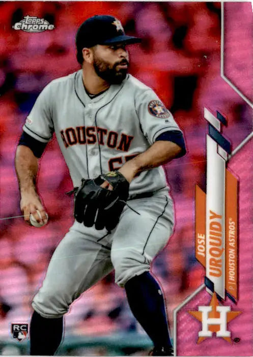 2020 Topps Chrome #142 Jose Urquidy Pink Refractor - Baseball Card Single