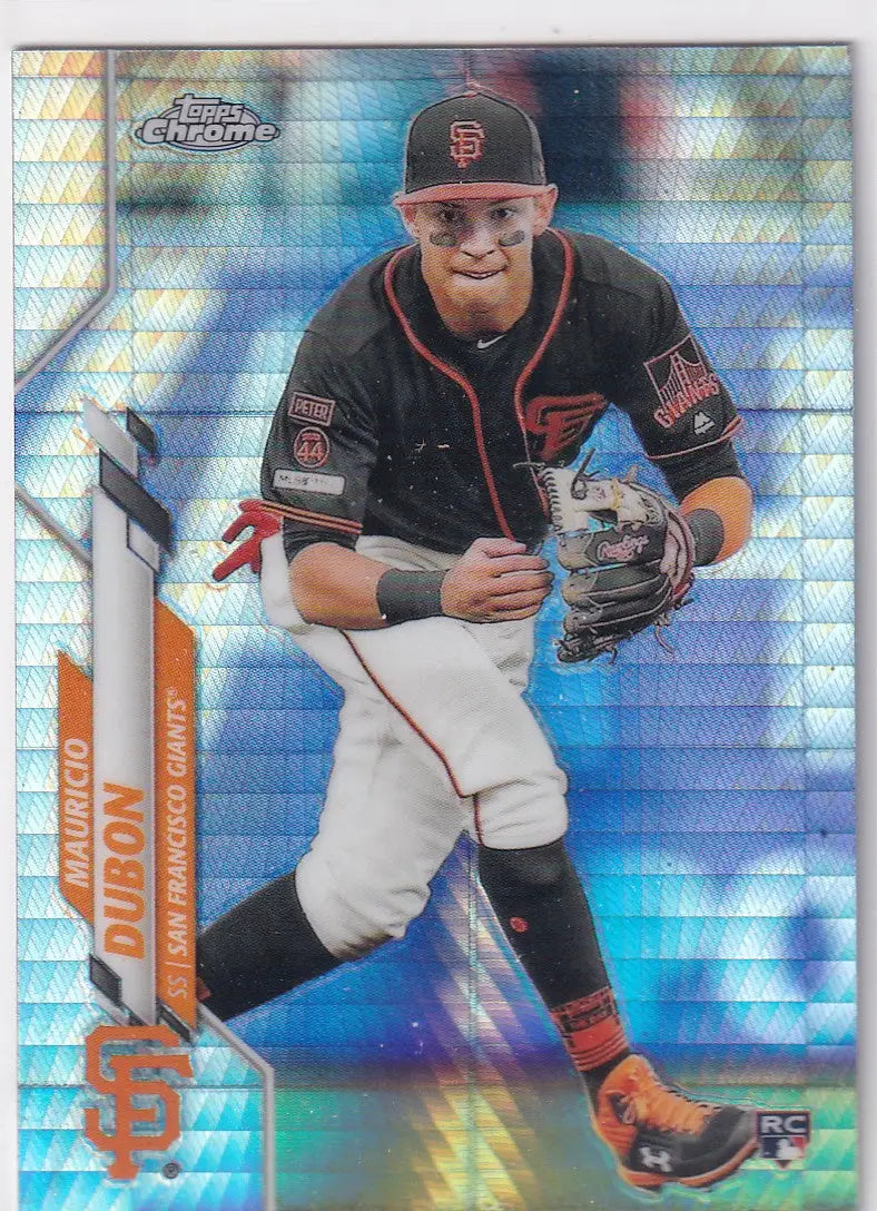 2020 TOPPS CHROME #168 MAURICIO DUBON HYPER- SAN FRANCISCO GIANTS - Baseball Card Single
