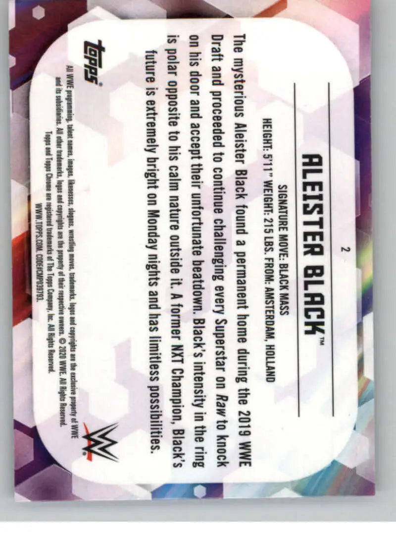 2020 Topps Chrome #2 Aleister Black NM-MT Wrestling Card - Other
