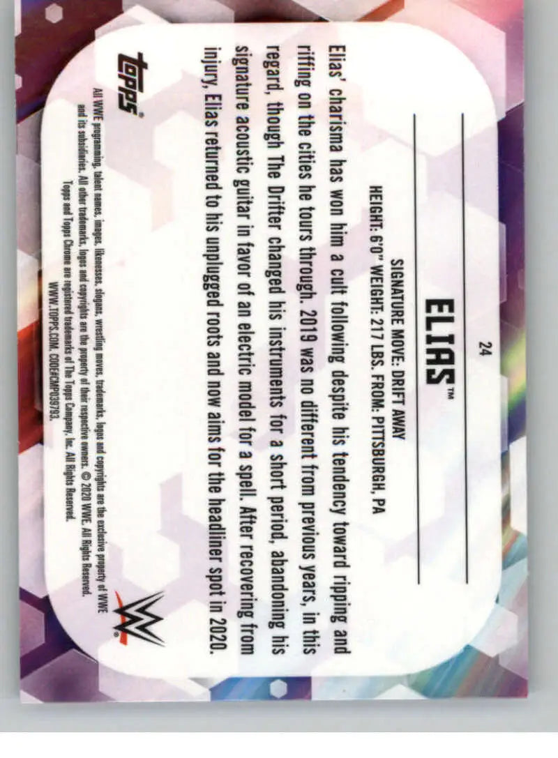 2020 Topps Chrome #24 Elias NM-MT Wrestling Card - Other