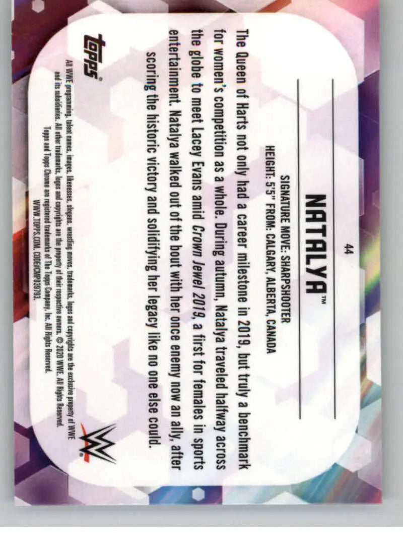 2020 Topps Chrome #44 Natalya NM-MT Wrestling Card