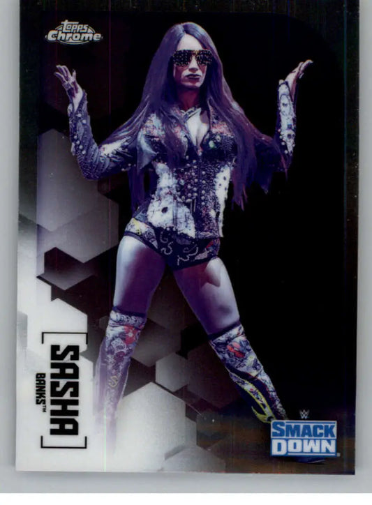 2020 Topps Chrome #57 Sasha Banks NM-MT Wrestling Card - Wrestling Card Single