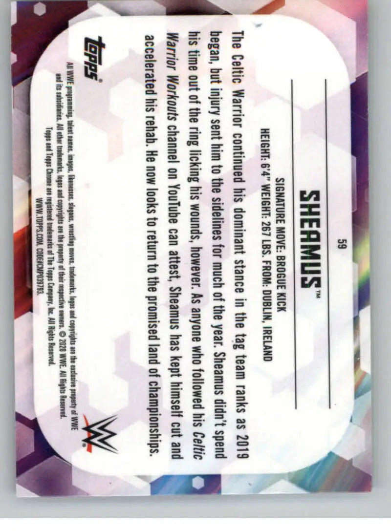 2020 Topps Chrome #59 Sheamus NM-MT Wrestling Card - Other