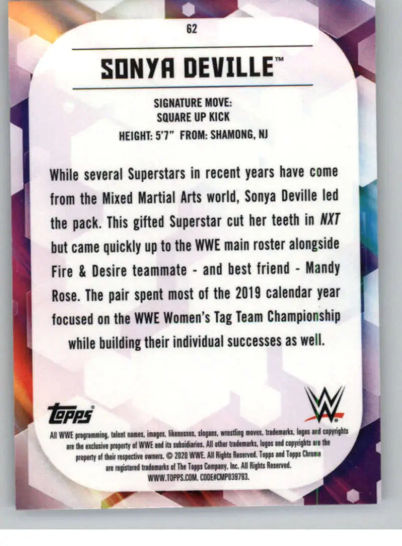 2020 Topps Chrome #62 Sonya Deville NM-MT Wrestling Card - Other