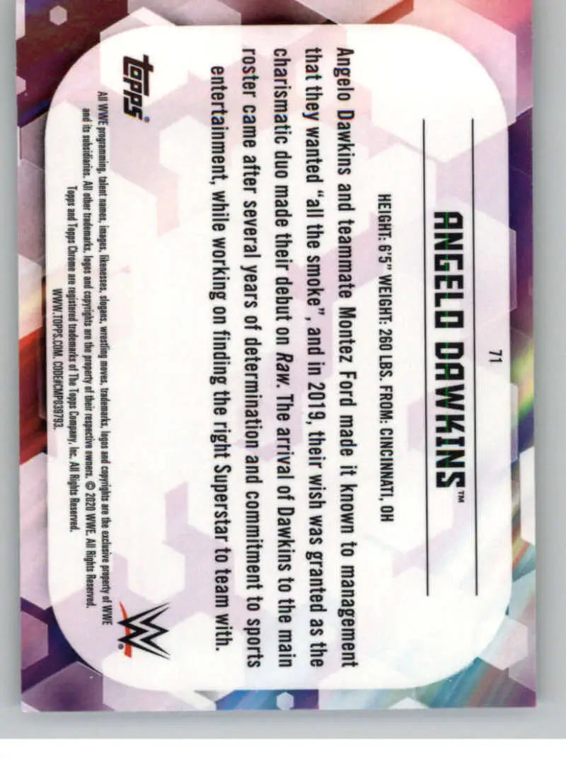2020 Topps Chrome #71 Angelo Dawkins NM-MT Wrestling Card - Other
