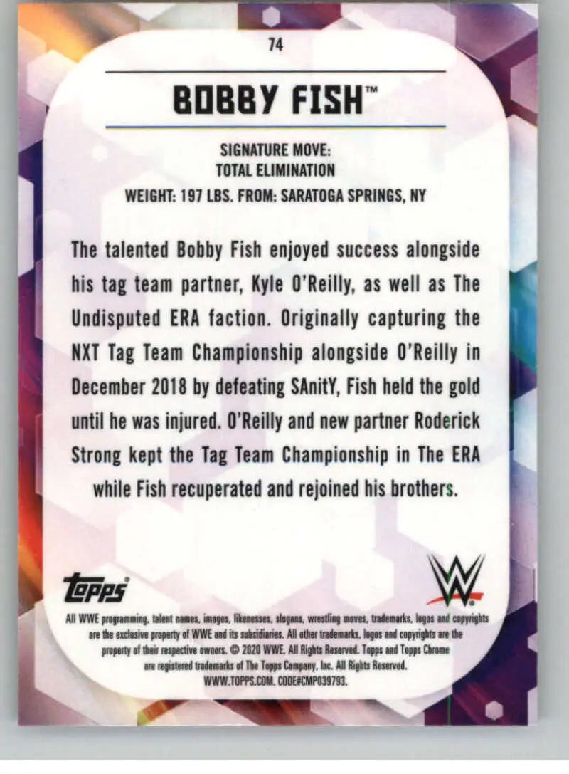 2020 Topps Chrome #74 Bobby Fish NM-MT Wrestling Card