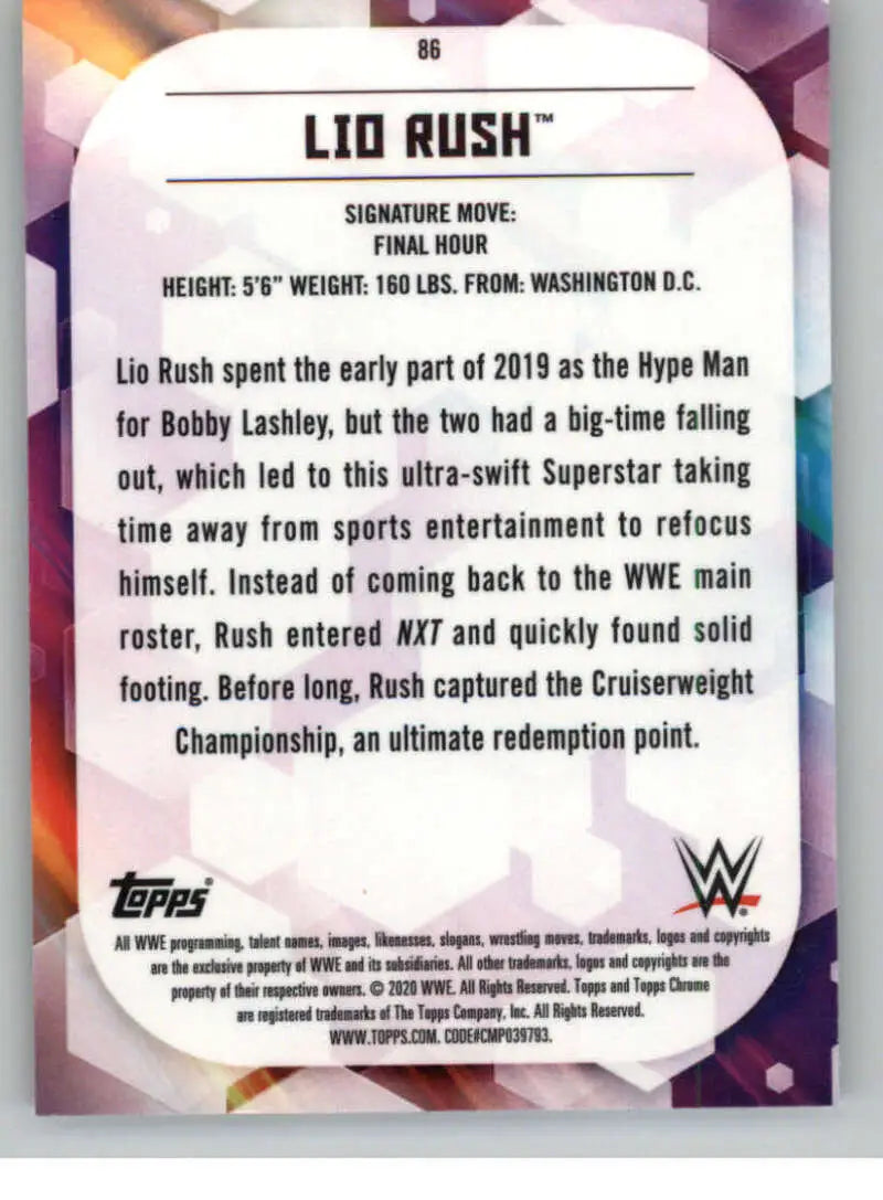 2020 Topps Chrome #86 Lio Rush NM-MT Wrestling Card - Other