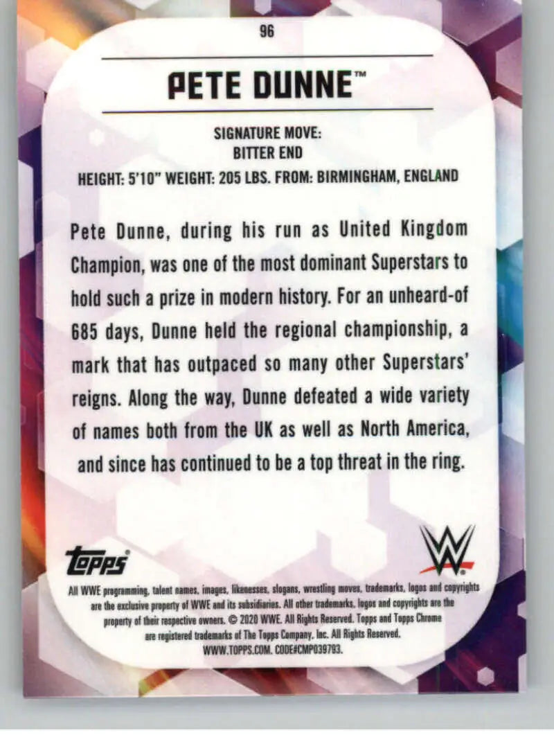 2020 Topps Chrome #96 Pete Dunne NM-MT Wrestling Card - Other