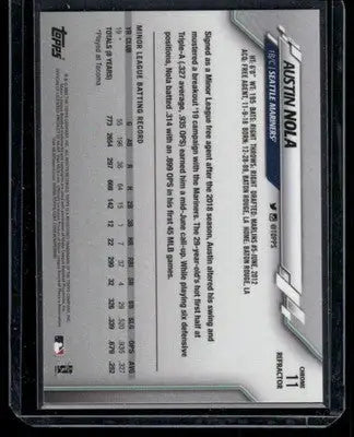 2020 Topps Chrome Austin Nola #T1 Refractor RC Baseball - Baseball Card Single