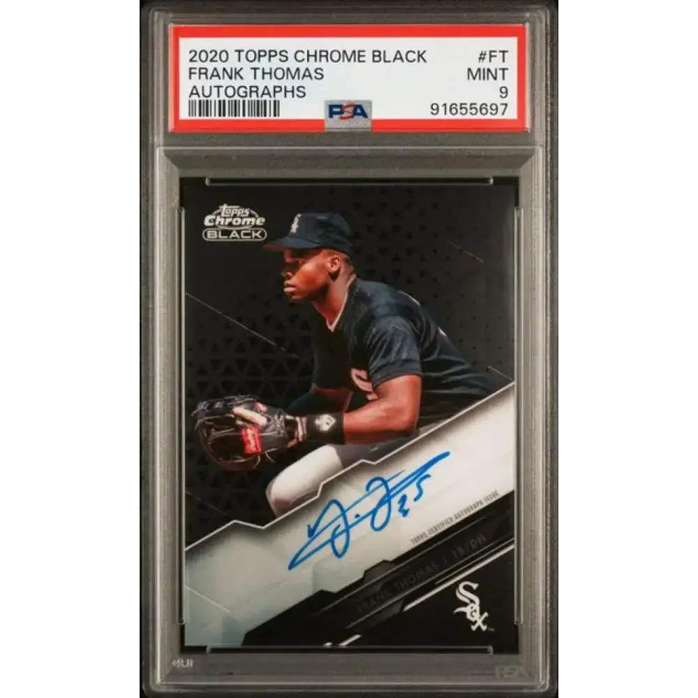 2020 Topps Chrome Black #CBA-FT Frank Thomas PSA 9 MINT Auto Chicago White Sox Baseball Card - Baseball Card Single