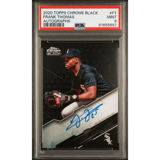 2020 Topps Chrome Black #CBA-FT Frank Thomas PSA 9 MINT Auto Chicago White Sox Baseball Card - Baseball Card Single