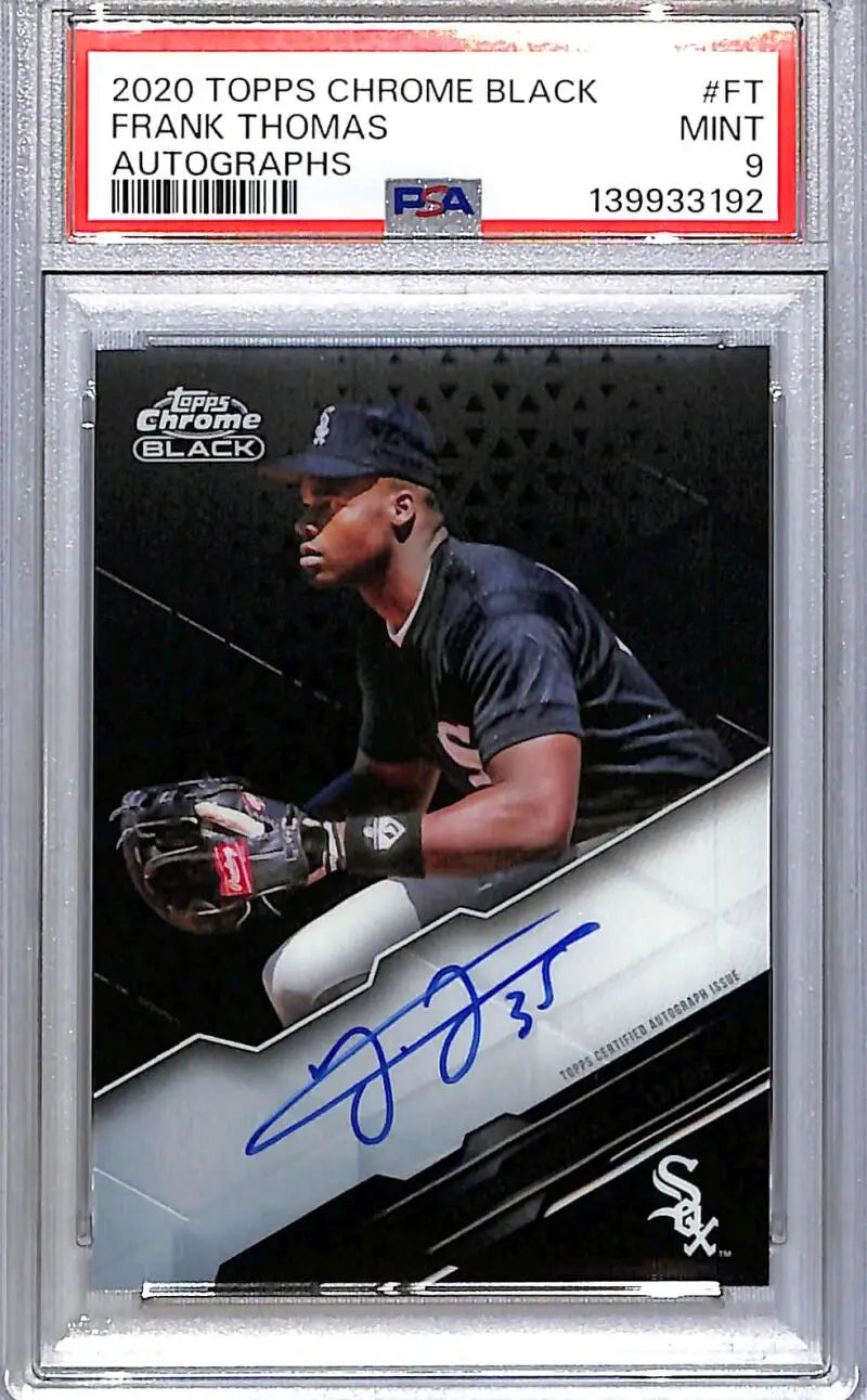 2020 Topps Chrome Black #CBA-FT Frank Thomas PSA 9 MINT Auto Chicago White Sox