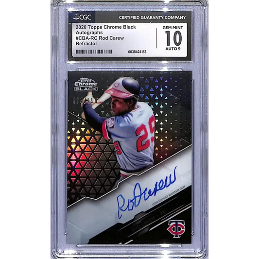 2020 Topps Chrome Black #CBA-RC Rod Carew 10 Auto 073/150 Minnesota Twins - Baseball Card Single