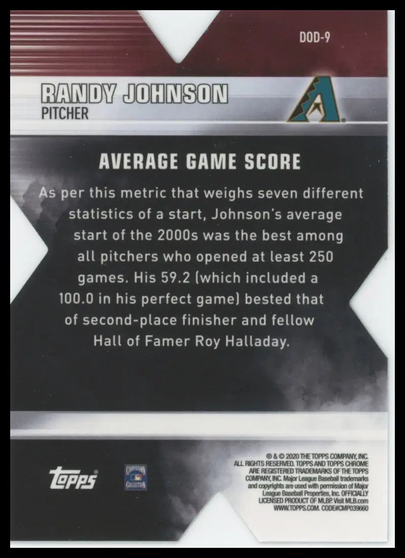 2020 Topps Chrome - Decade of Dominance Die Cuts Randy Johnson DOD-9 Baseball NM - Baseball Card Single