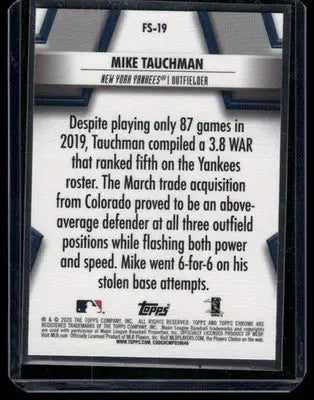 2020 Topps Chrome Future Stars Mike Tauchman #FS-19 Future Stars Baseball - Baseball Card Single