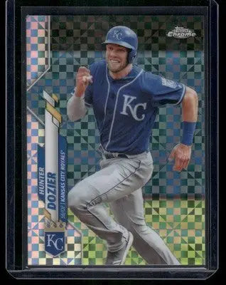2020 Topps Chrome Hunter Dozier #C3 Checkerboard Refractor Baseball - Baseball Card Single
