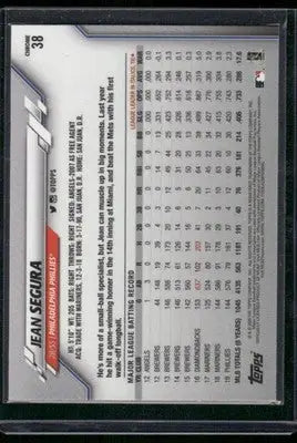 2020 Topps Chrome Jean Segura #38 Baseball - Baseball Card Single