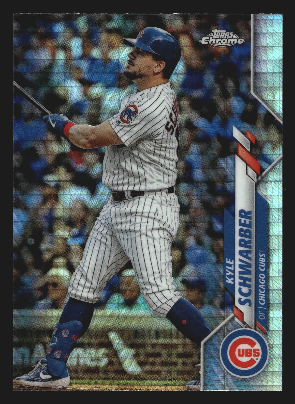 2020 Topps Chrome Kyle Schwarber #85 Prism Refractor Chicago Cubs - Baseball Card Single
