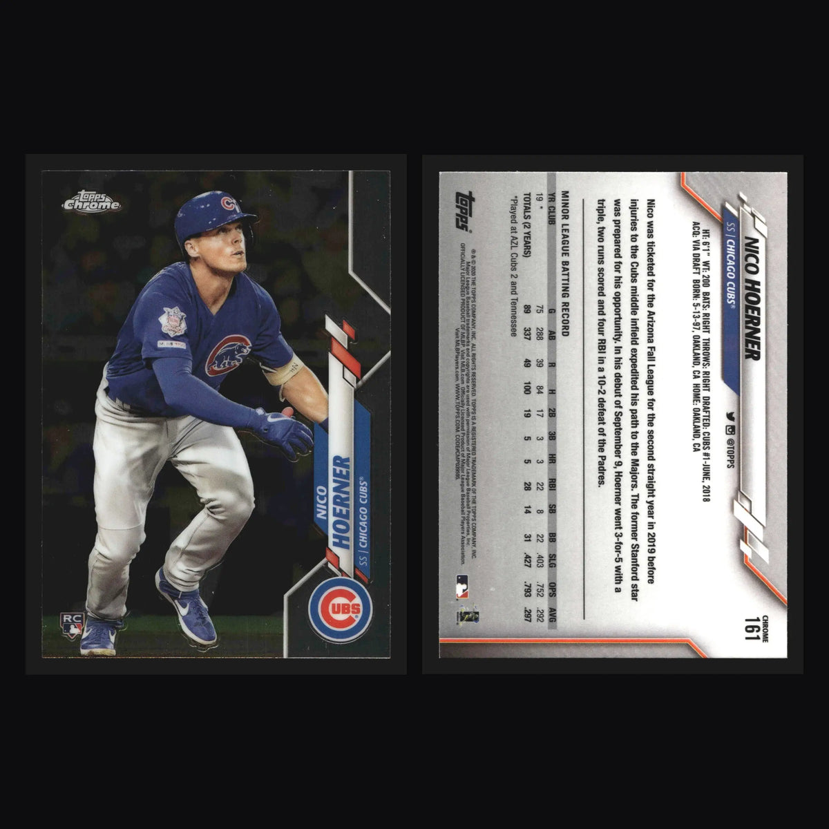 2020 Topps Chrome Nico Hoerner #161 RC Chicago Cubs - Baseball Card Single