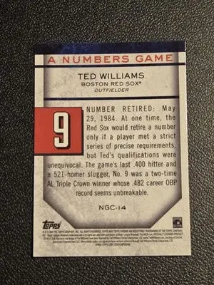 2020 Topps Chrome Update #NGC-14 Ted Williams A Numbers Game - Baseball Card Single