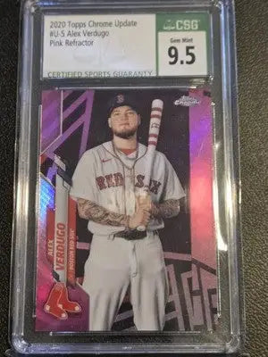 2020 Topps Chrome Update #U-5 Alex Verdugo Pink Wave CSG 9.5 - Baseball Card Single