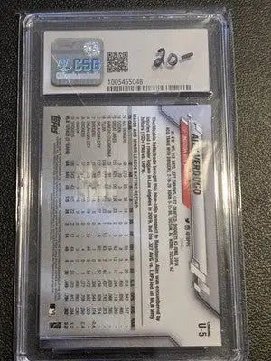 2020 Topps Chrome Update #U-5 Alex Verdugo Pink Wave CSG 9.5 - Baseball Card Single