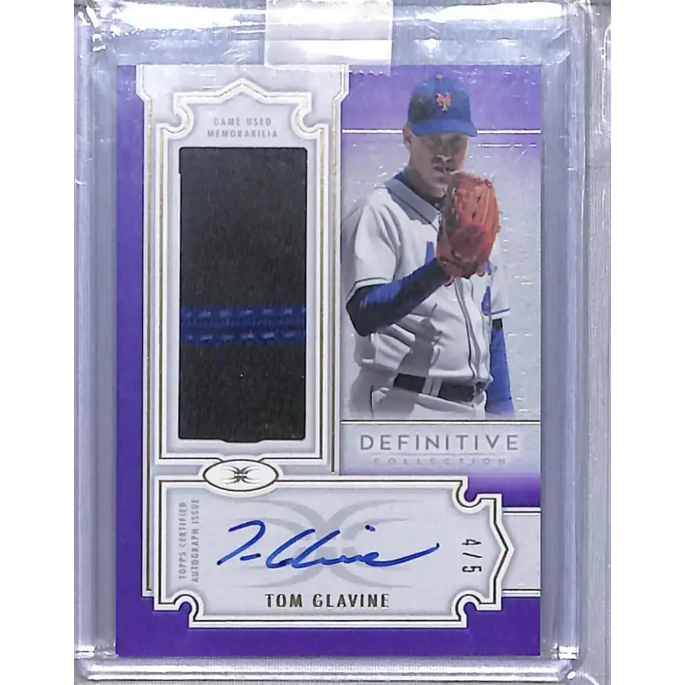 2020 Topps Definitive Purple #DARC-TG Tom Glavine NM-MT MEM Auto 4/5 New York Mets - Baseball Card Single