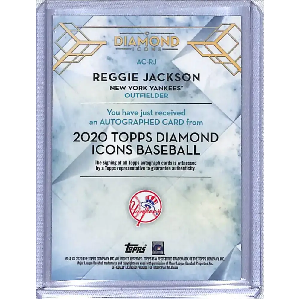 2020 Topps Diamond Icons #AC-RJ Reggie Jackson NM-MT Auto 5/5 New York Yankees - Baseball Card Single