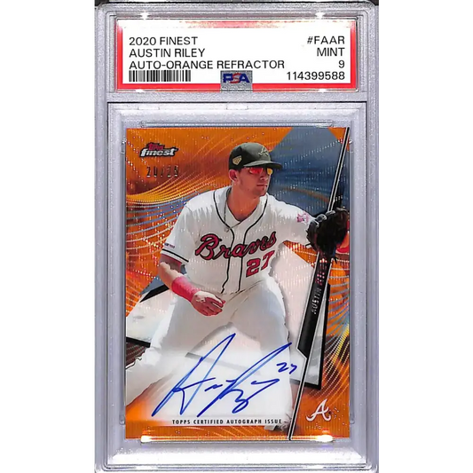 2020 Topps Finest Orange #FA-AR Austin Riley PSA 9 MINT Auto 20/25 Atlanta Braves - Baseball Card Single