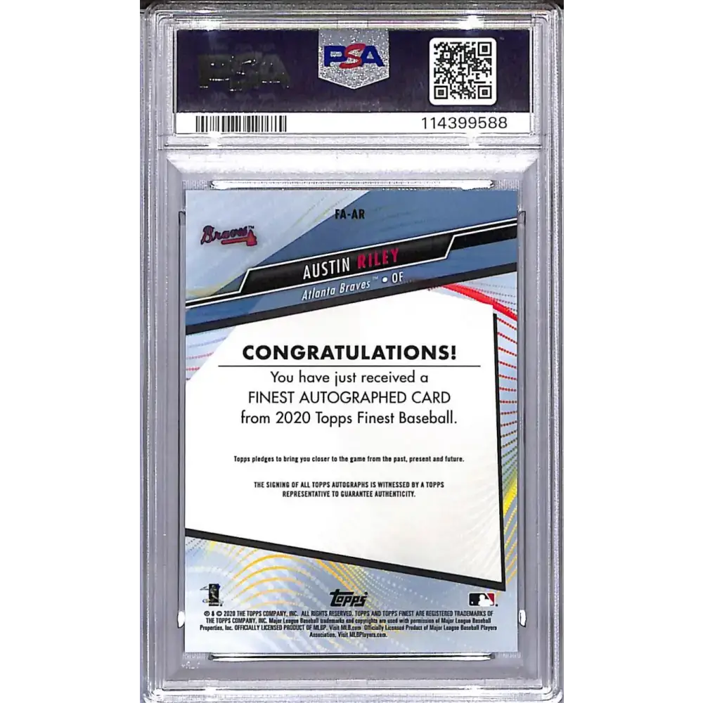2020 Topps Finest Orange #FA-AR Austin Riley PSA 9 MINT Auto 20/25 Atlanta Braves - Baseball Card Single