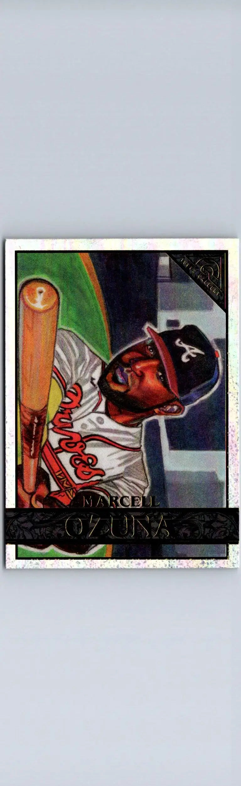 Marcell Ozuna baseball card from 2020 Topps Gallery featuring Ozuna rainbow foil