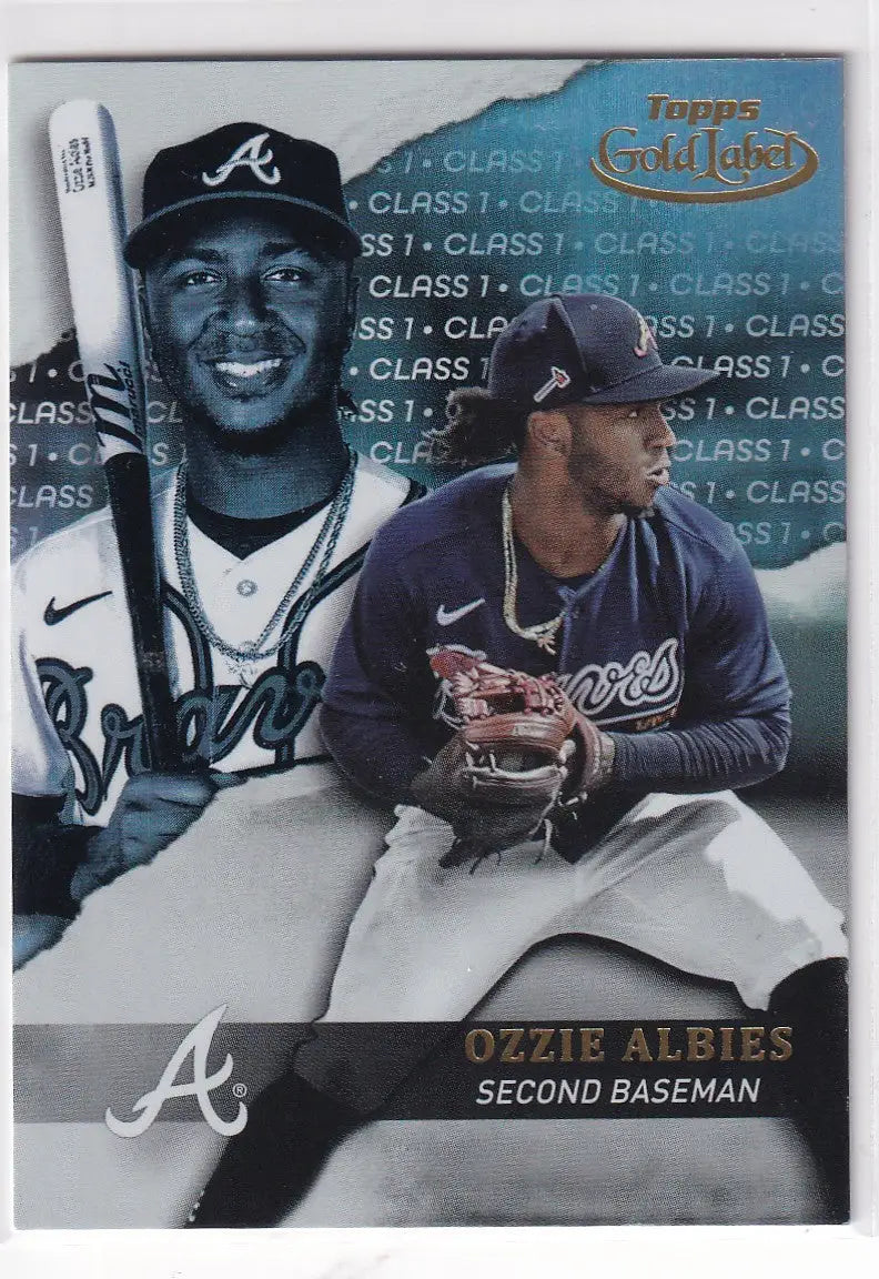 2020 TOPPS GOLD LABEL #7 OZZIE ALBIES- ATLANTA BRAVES - Baseball Card Single