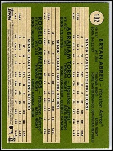 Baseball card back with original gloss from Topps Heritage featuring Rogelio Armenteros