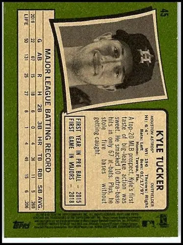 2020 Topps Heritage Kyle Tucker baseball card with original gloss Astros ID 26038