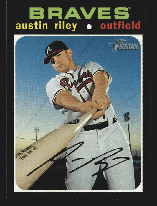 2020 Topps Heritage #491 Austin Riley Braves SP - Baseball Card Single
