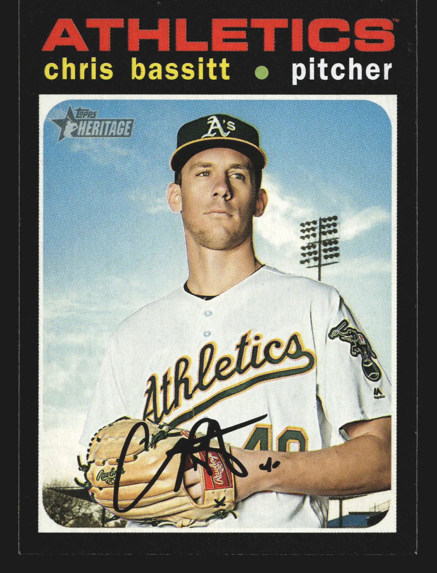 2020 Topps Heritage #50 Chris Bassitt Oakland Athletics - Baseball Card Single