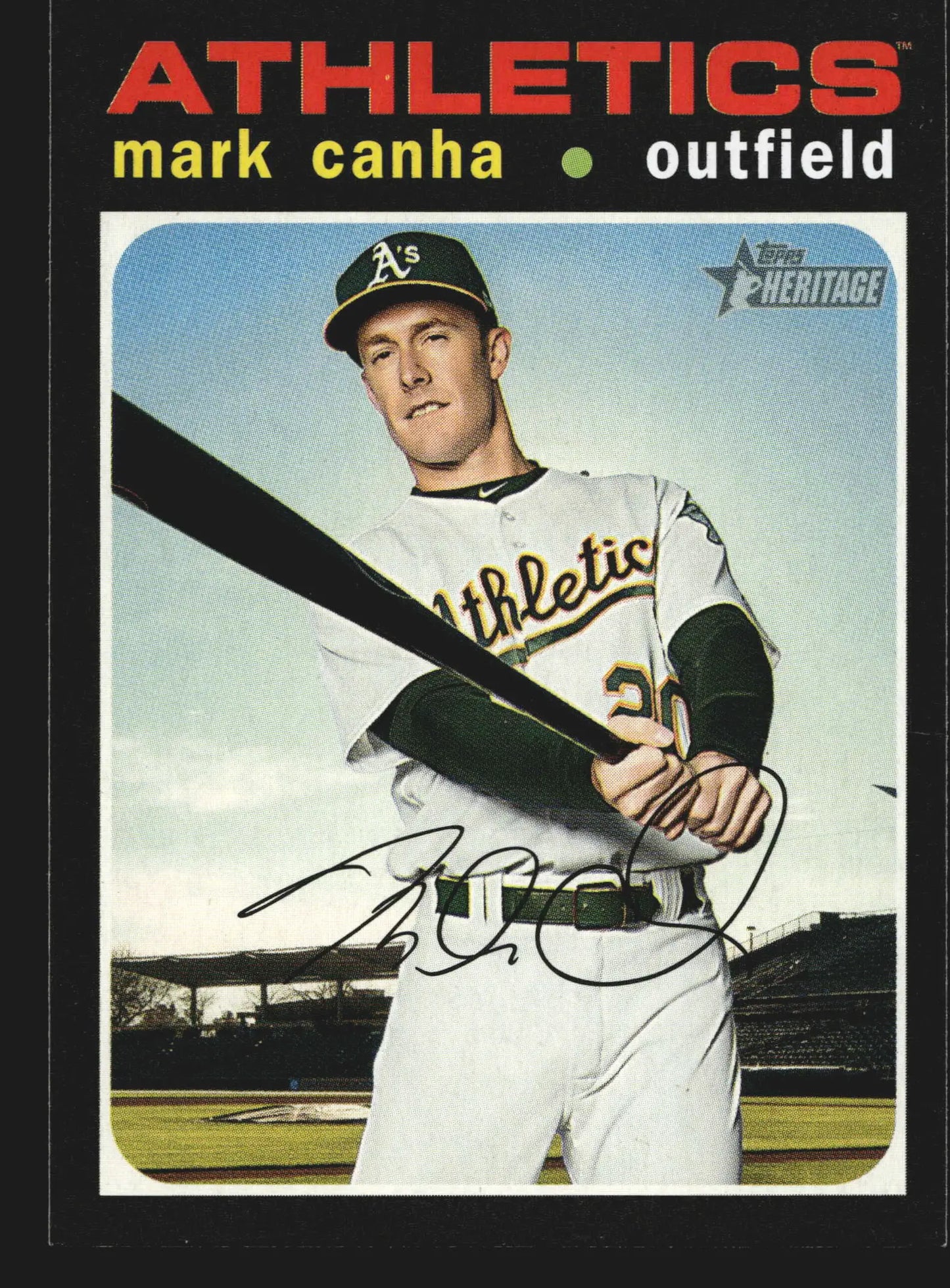 2020 Topps Heritage #60 Mark Canha Oakland Athletics - Baseball Card Single
