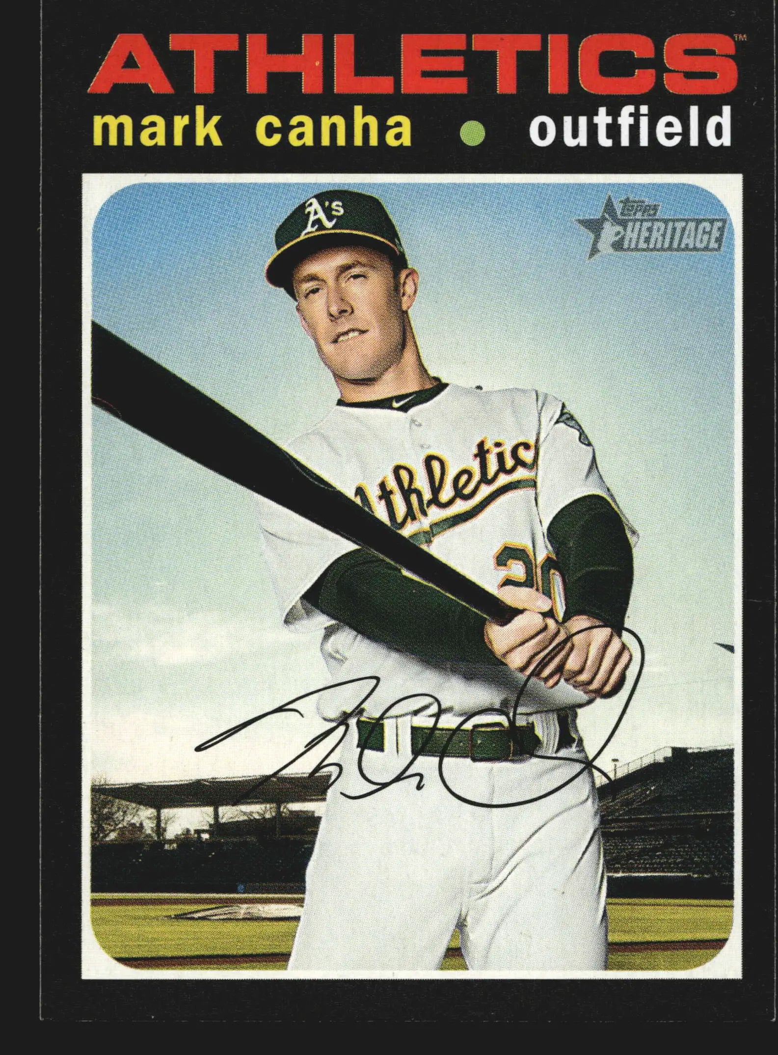 2020 Topps Heritage #60 Mark Canha Oakland Athletics - Baseball Card Single